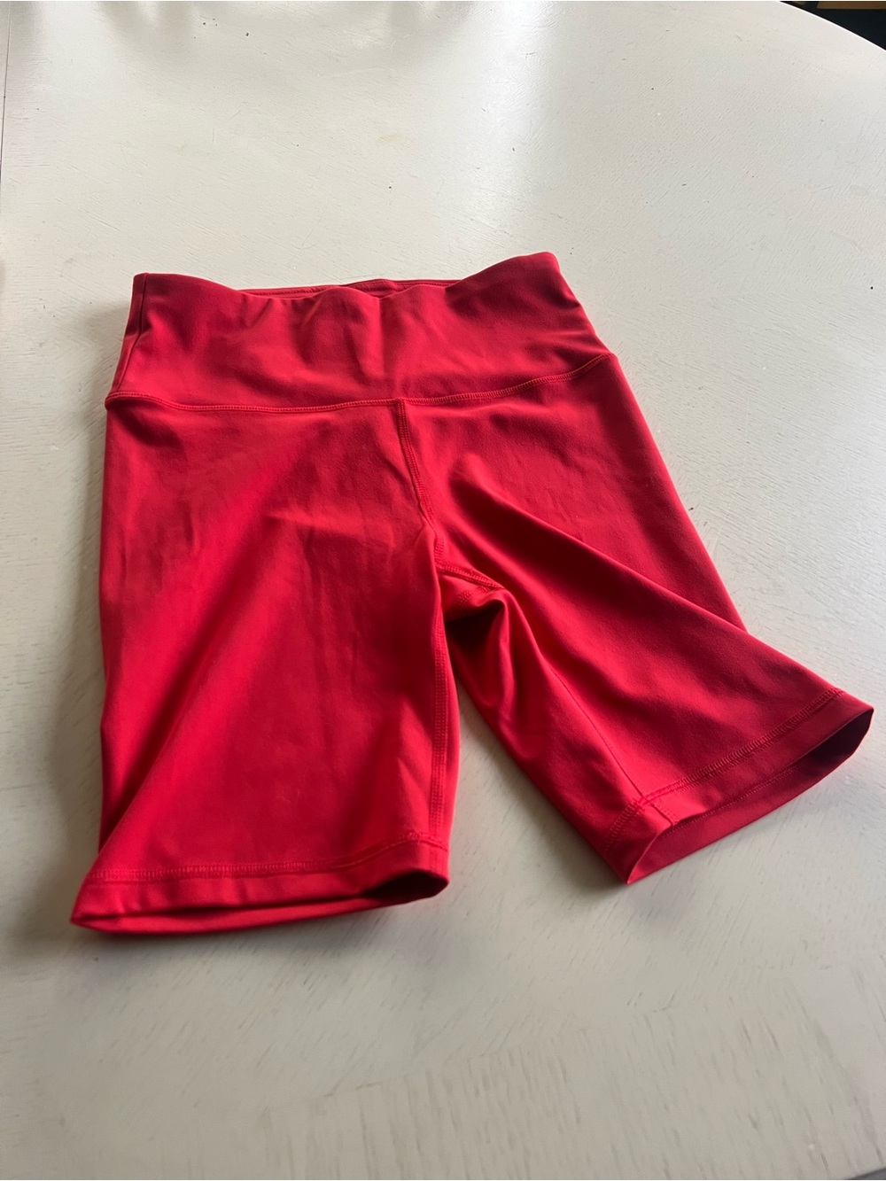 Women's High-Rise Red Bike Shorts